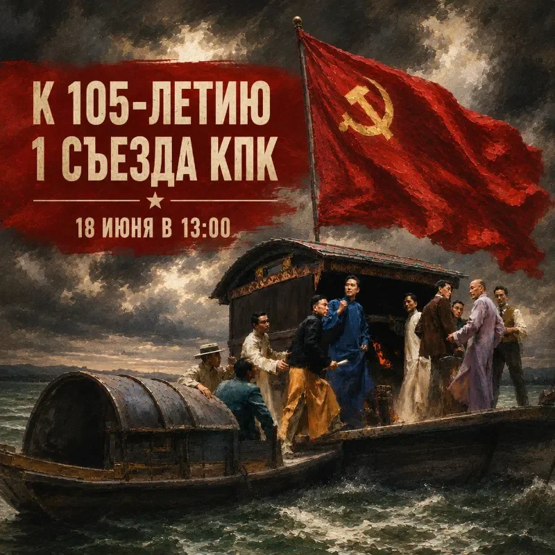 105 лет тому назад, 23 июля 1921 года, открылся 1-й съезд Коммунистической партии Китая. - конференция